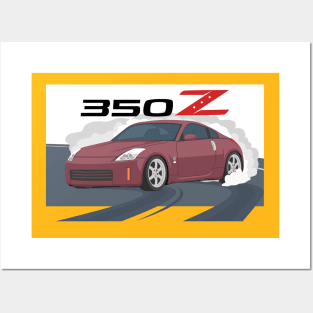 car 350z drift brickyard maroon Posters and Art